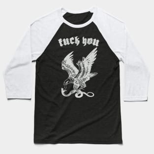 Fuck You Distressed Eagle Baseball T-Shirt